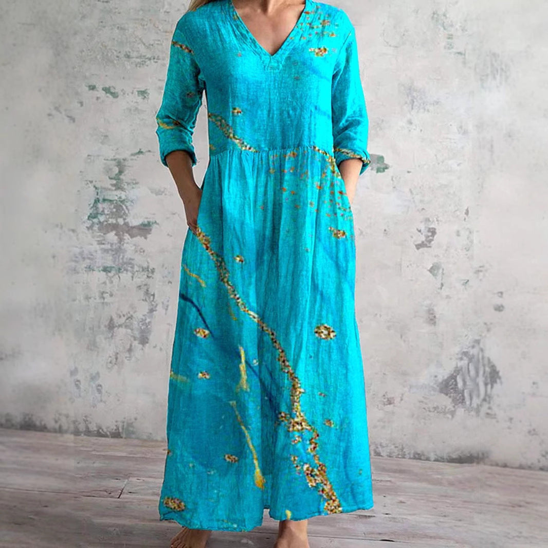 Women's Printed Summer City Casual Loose Dress