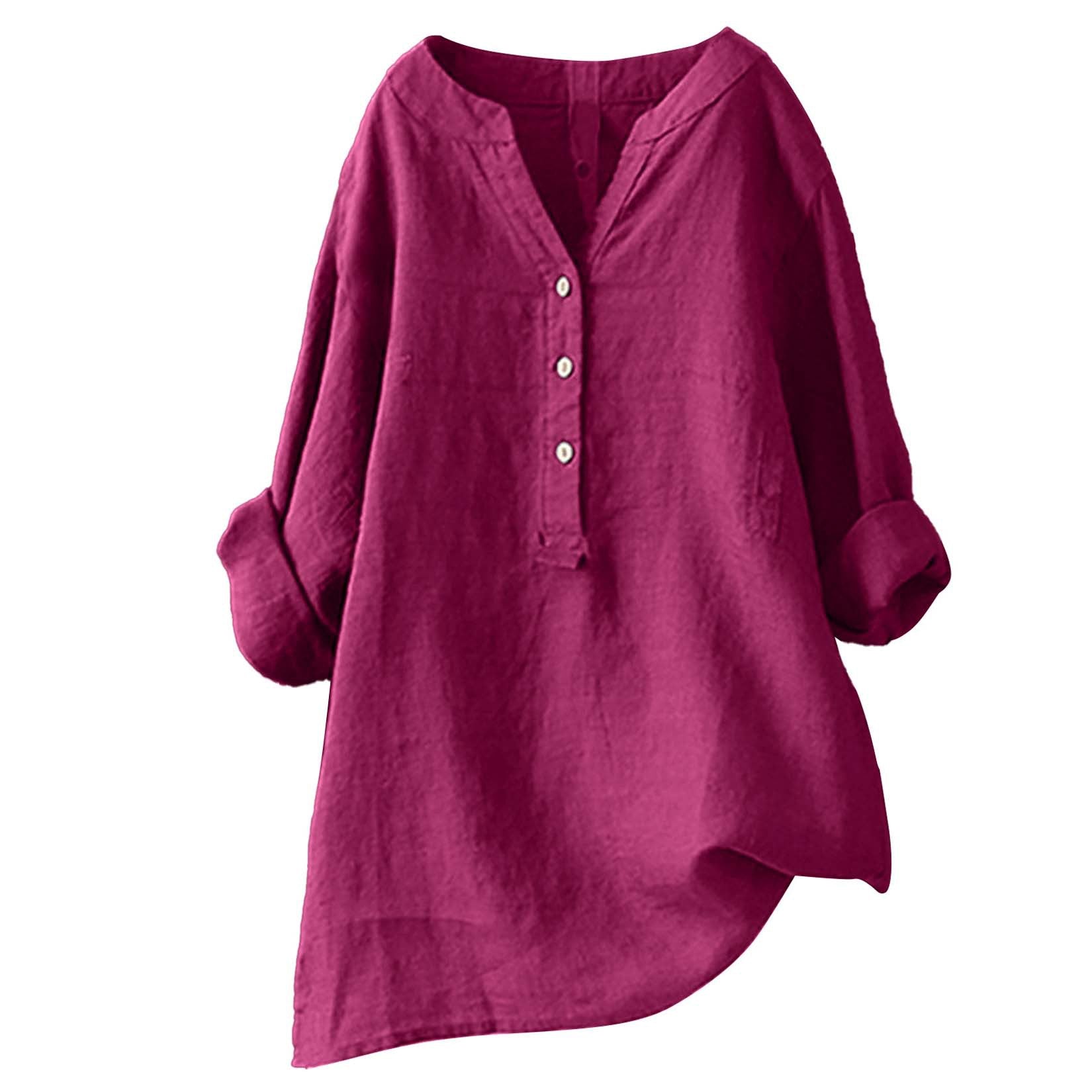 Women's Color Stand Collar Button Long Sleeve Tops