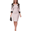 Women's Three-quarter Sleeve Round Neck Commuter Professional Sheath Dress