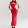 Women's Lace Bow Hip Leisure Vacation Party Dress
