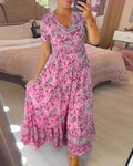 Women's High Elastic Printed Seaside Style Dress