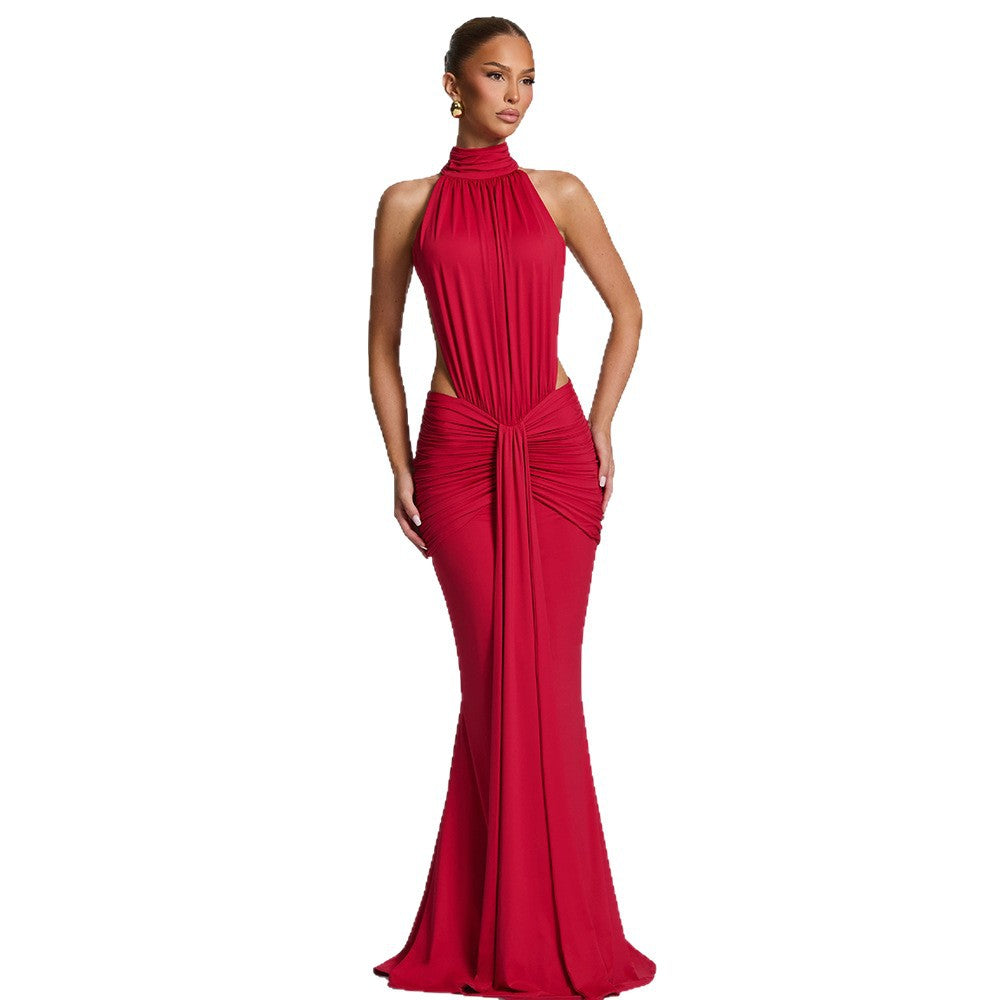 Women's Solid Color Elegant Sexy Slim Fit Backless Dress