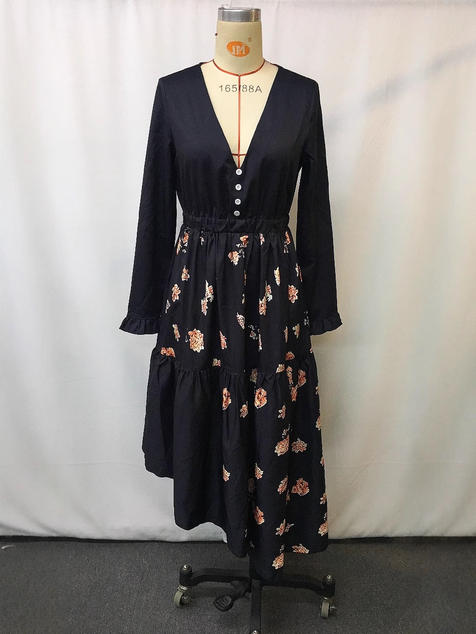 Western Denim Ethnic Style Floral Vintage Dress