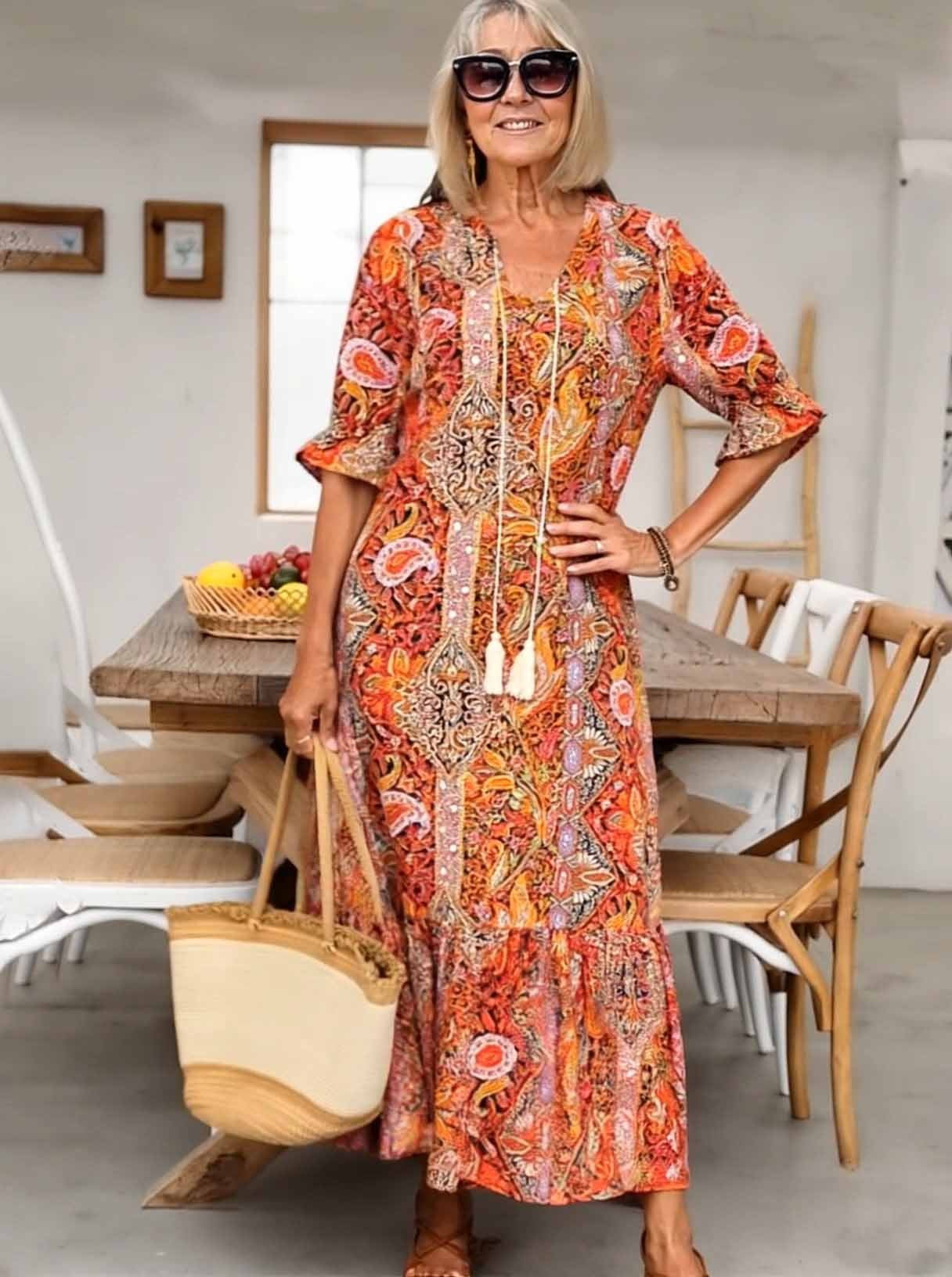 Charming Trendy Women's Casual Holiday Printed Dress