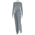 Women's Commute Split Slightly Transparent Waist Hip Printed Turtleneck Dress