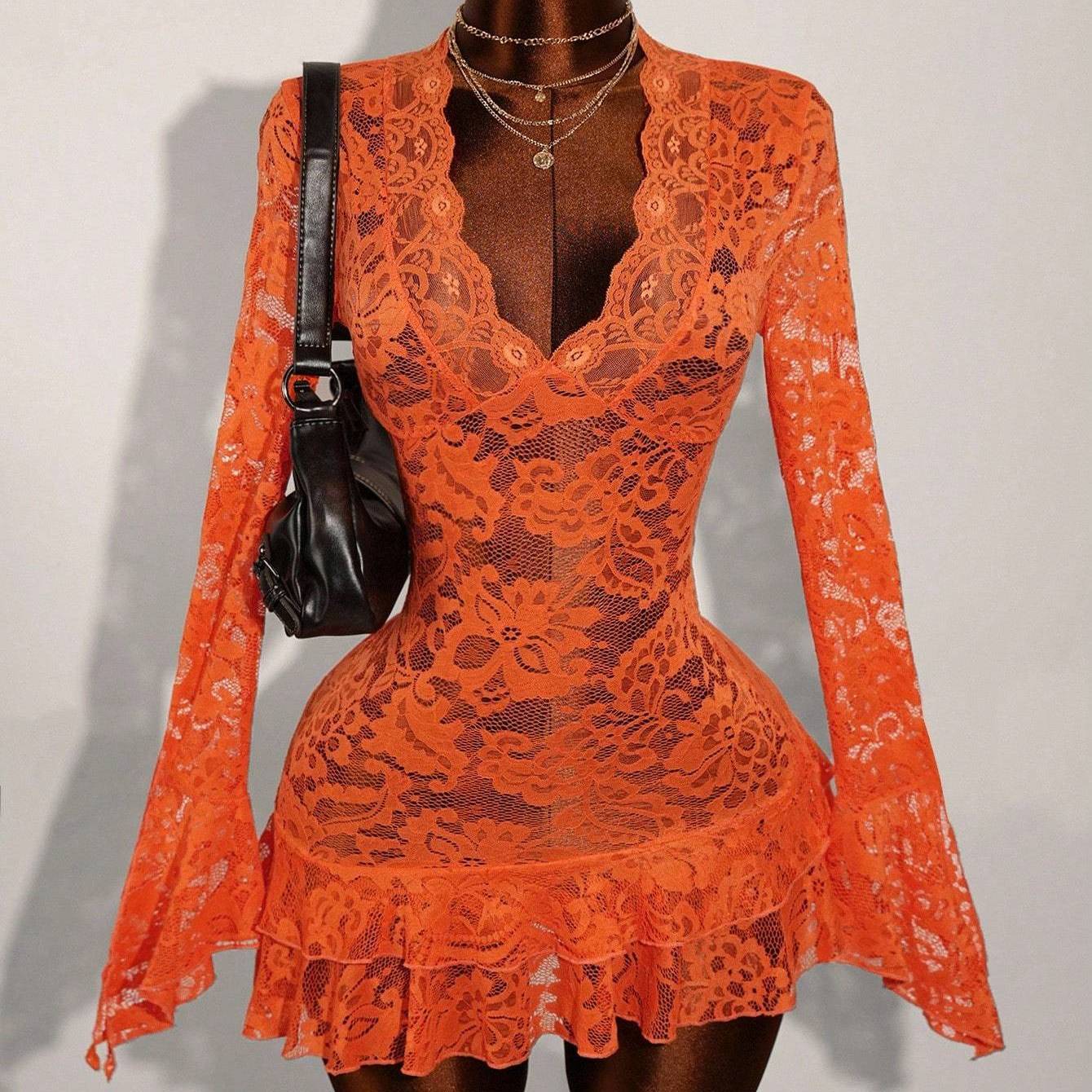 Women's Retro Hot Lace Waist Slimming Vacation Dress