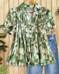 Women's Fashion Shirt Sleeve Digital Printing Seaside Vacation Clothing