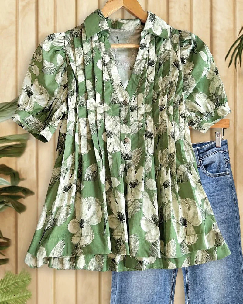 Women's Fashion Shirt Sleeve Digital Printing Seaside Vacation Clothing