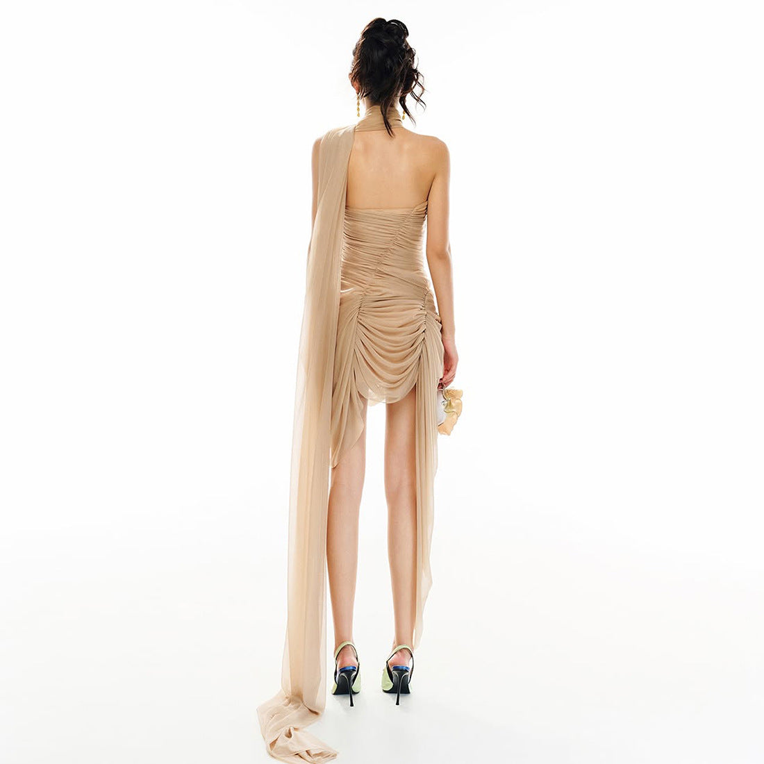 Autumn Pure Hot Sexy Sleeveless Backless Design Dress