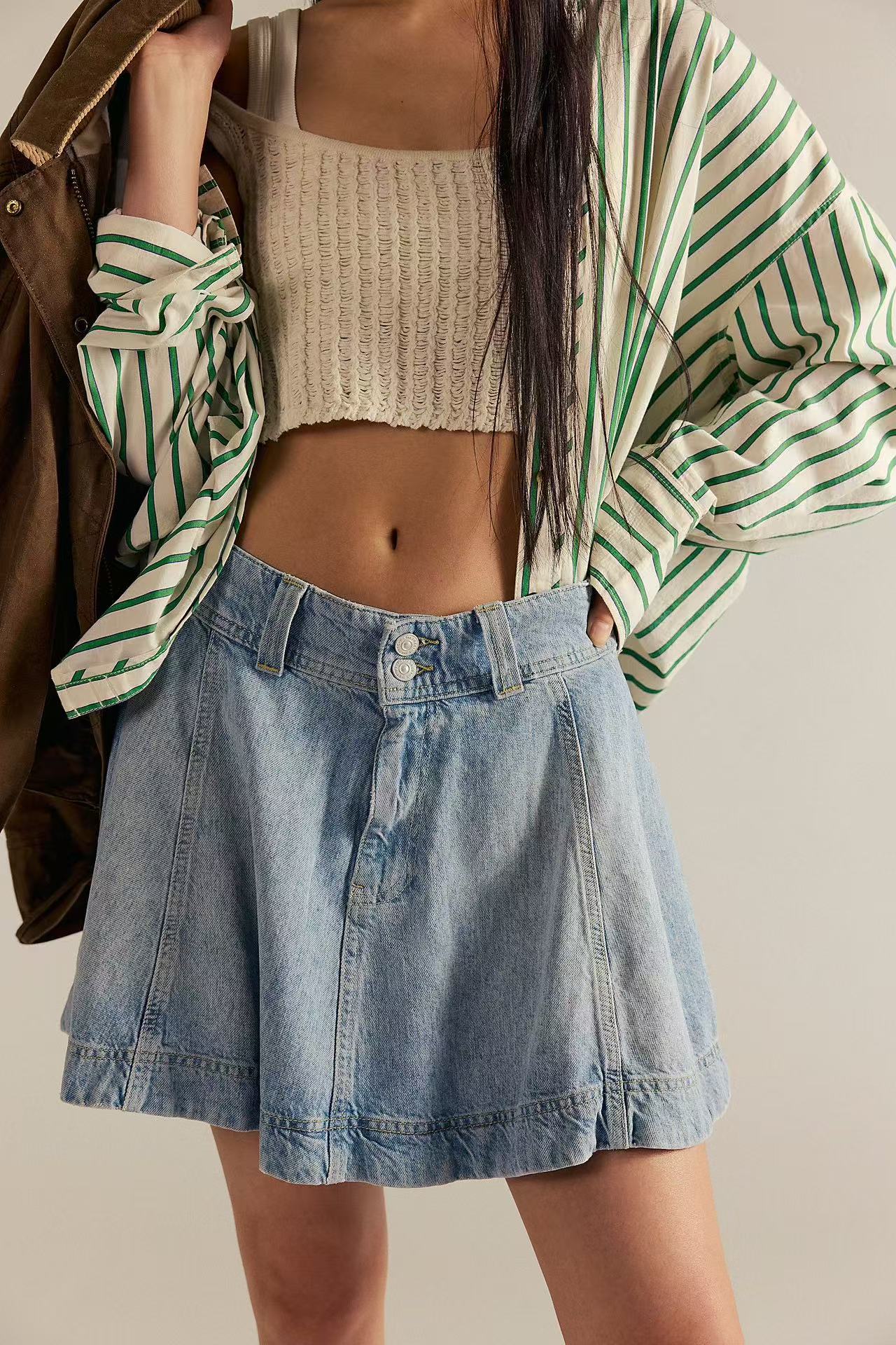 Women's Summer Denim Fashionable High Waist Skirt