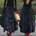 Women's Autumn Long Dress Stitching Irregular Swing Skirt