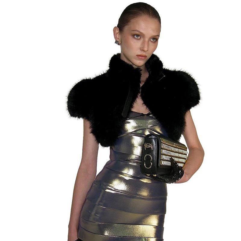 Women's Solid Color Sexy Furry Navel Sleeveless Women's T-shirt