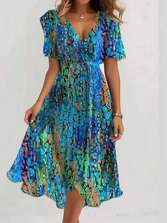 Women's Summer Loose Casual Floral Printed Dress