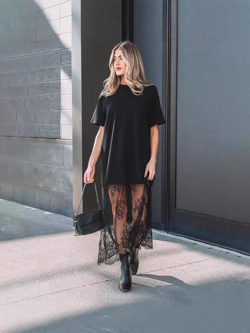 Summer Slimming Casual Solid Color Personalized Dress