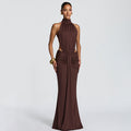 Women's Solid Color Elegant Sexy Slim Fit Backless Dress