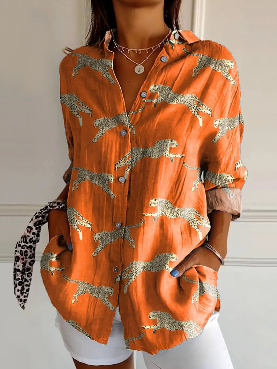 Women's Shirt Summer Trendy Printed Floral Sleeve Pattern Blouse