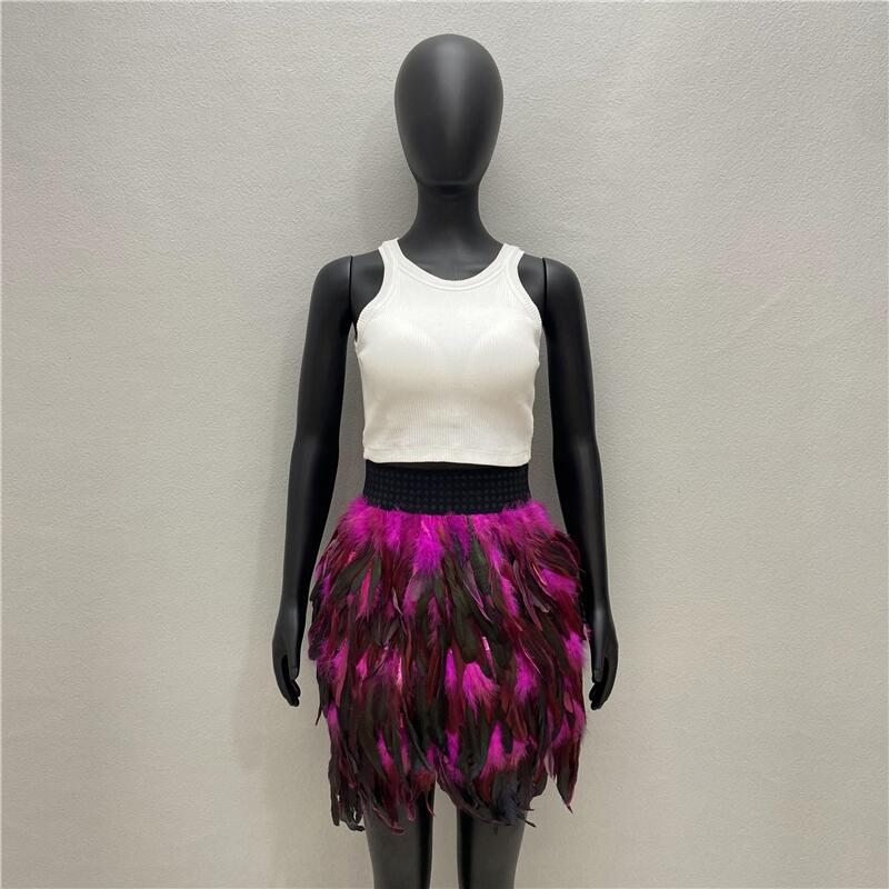 Classic Women's Feather Color Masquerade Fashion Skirts