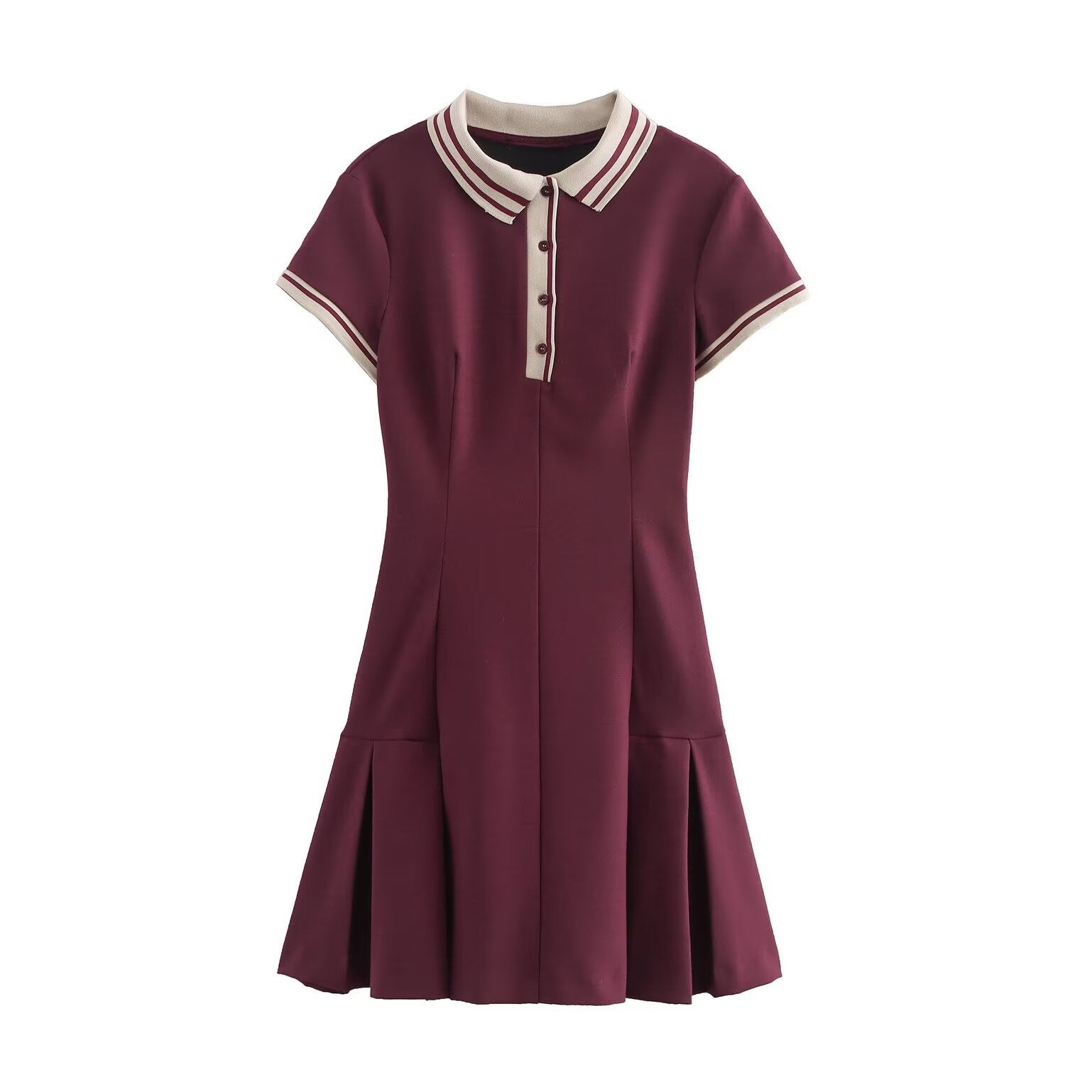 Women's Homemade Classic Fashion Color Contrast Thread Dress