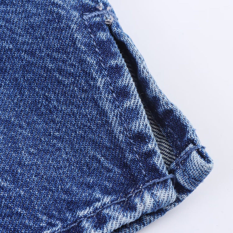 Women's Fashionable Casual Simple Lace Denim Shirt Blouse