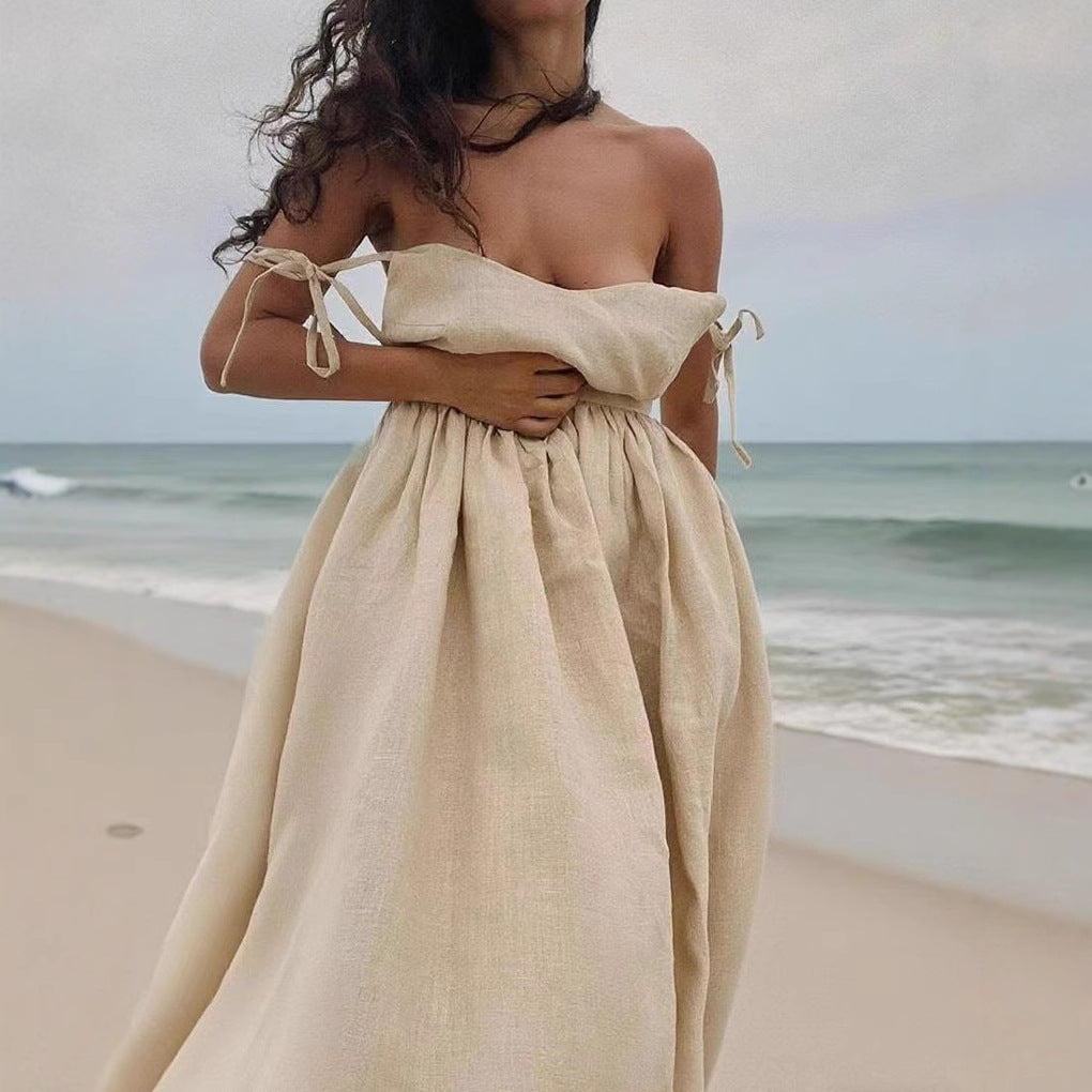 Women's Backless Elegant French Sexy High Waist Fashion Dress