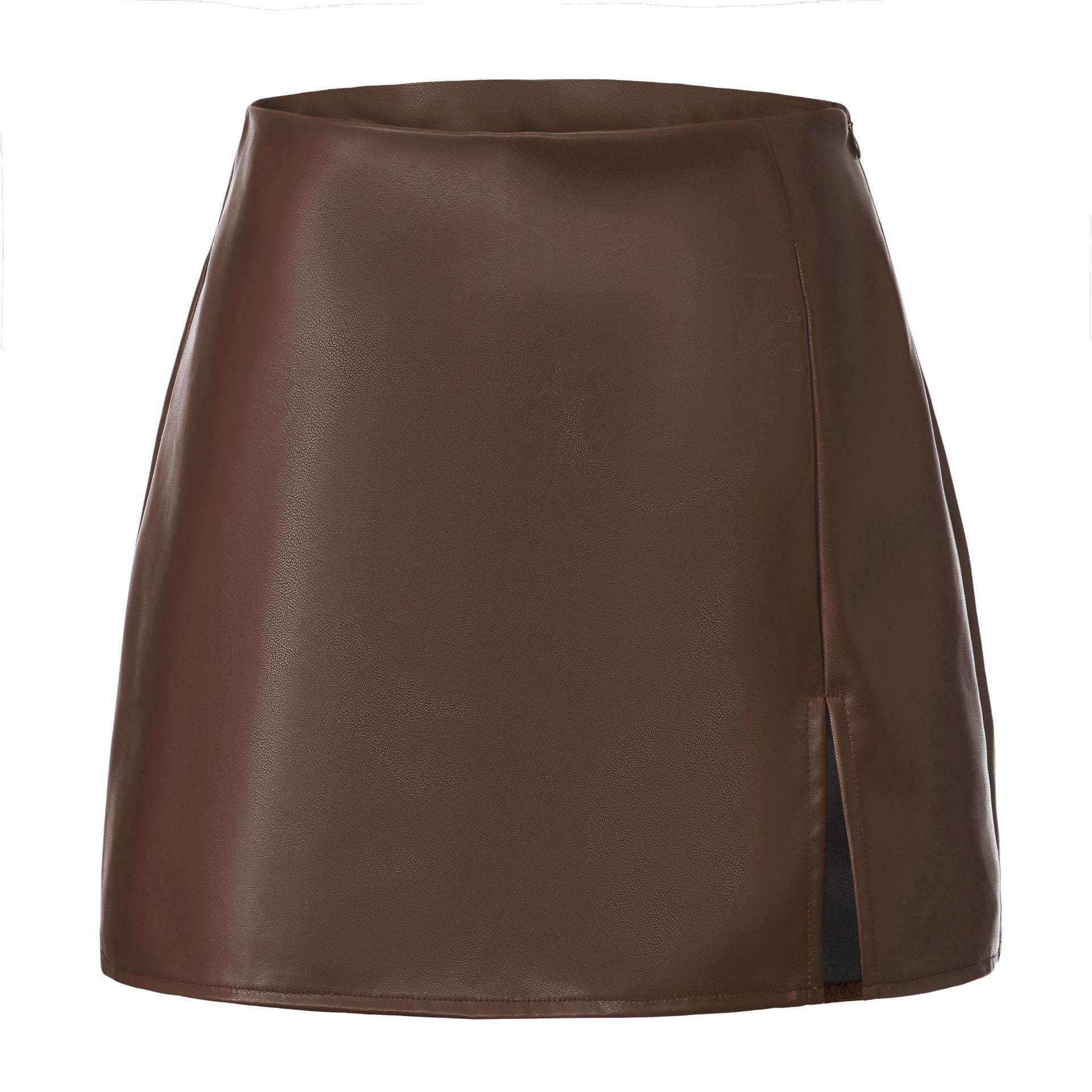 Women's Leather Sexy Front Slit Sheath High Shorts