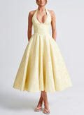 Senior Elegance Sleeveless Backless Waist Trimming Dress