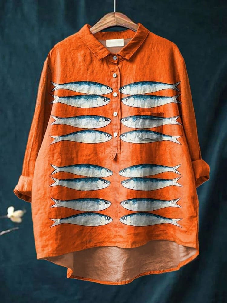 Casual Long Sleeve Shirt Animal Print Blouse