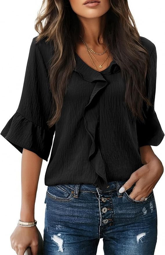 Versatile Popular Pretty Fashionable Ruffled Loose Tops