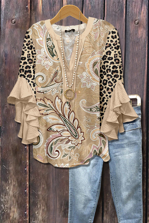 Women's Creative Floral Element Printing Digital Casual Trend Lotus Clothing