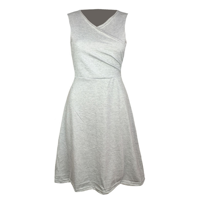 Women's Autumn Sleeveless Black Large Swing Dress