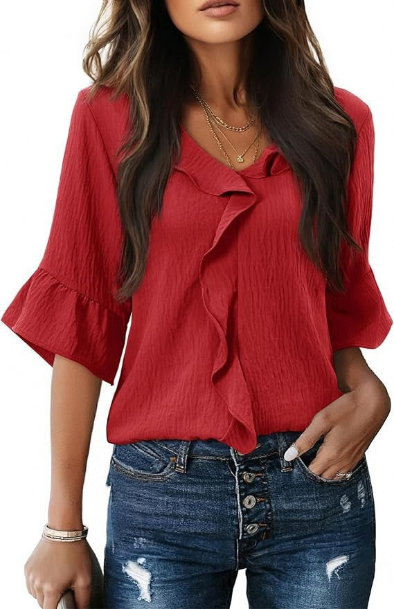 Versatile Popular Pretty Fashionable Ruffled Loose Tops