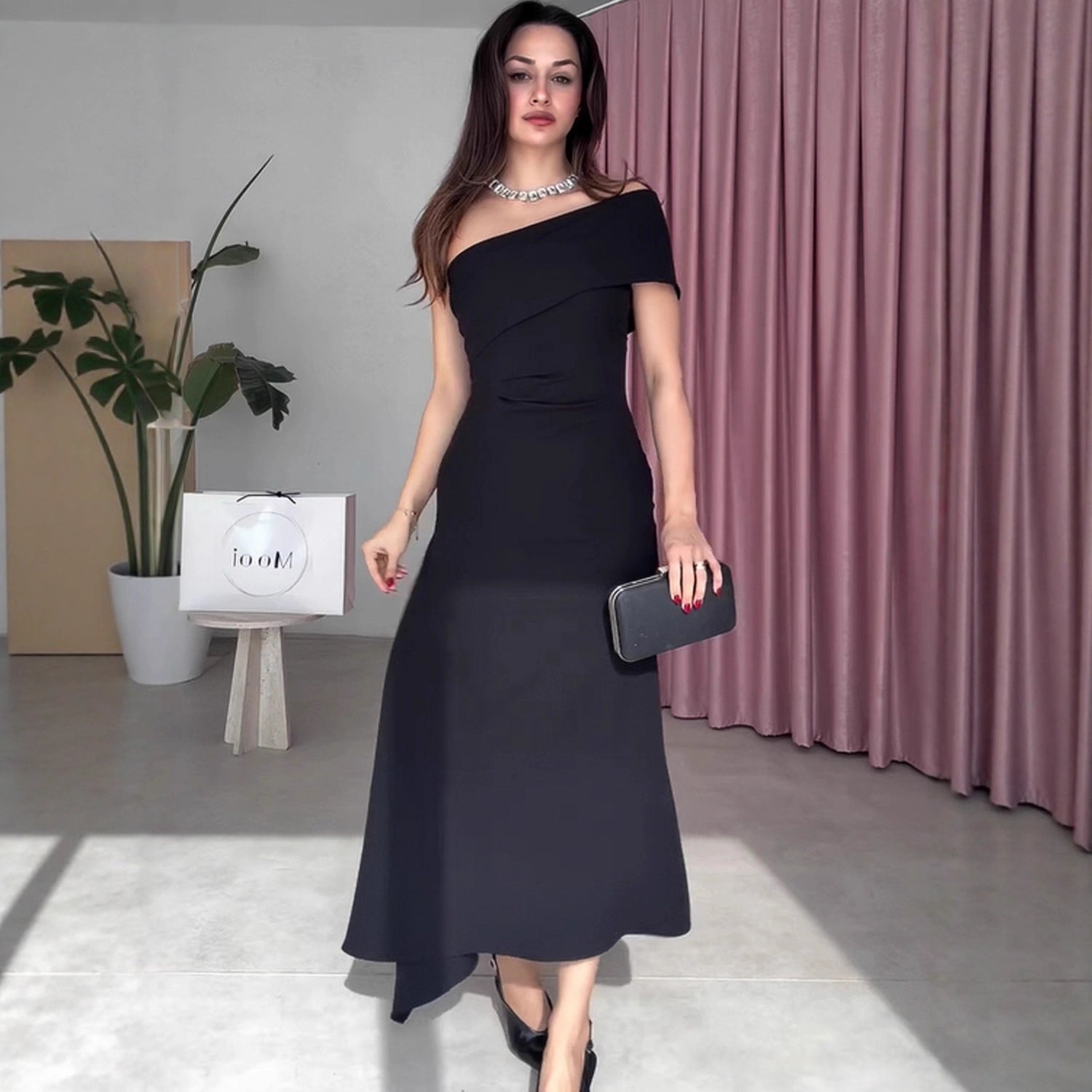 Autumn Collar Waist Slimming Graceful Fashionable Dress