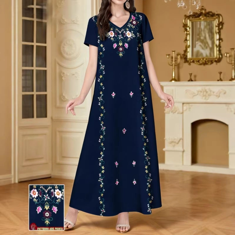 Women's Summer Fashion Casual Sleeve Printed Pocket Clothing