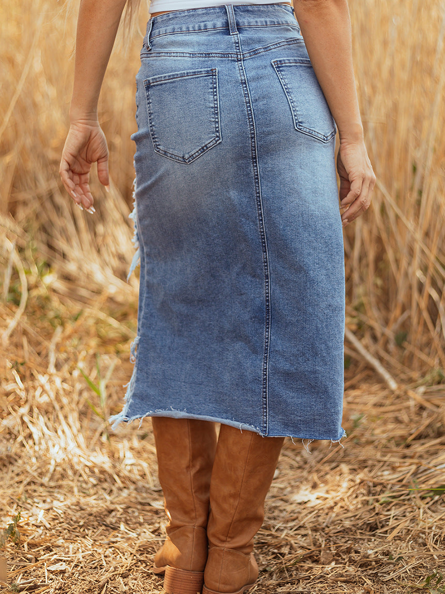 Women's High Waist Solid Fashion Trend Irregular Skirt