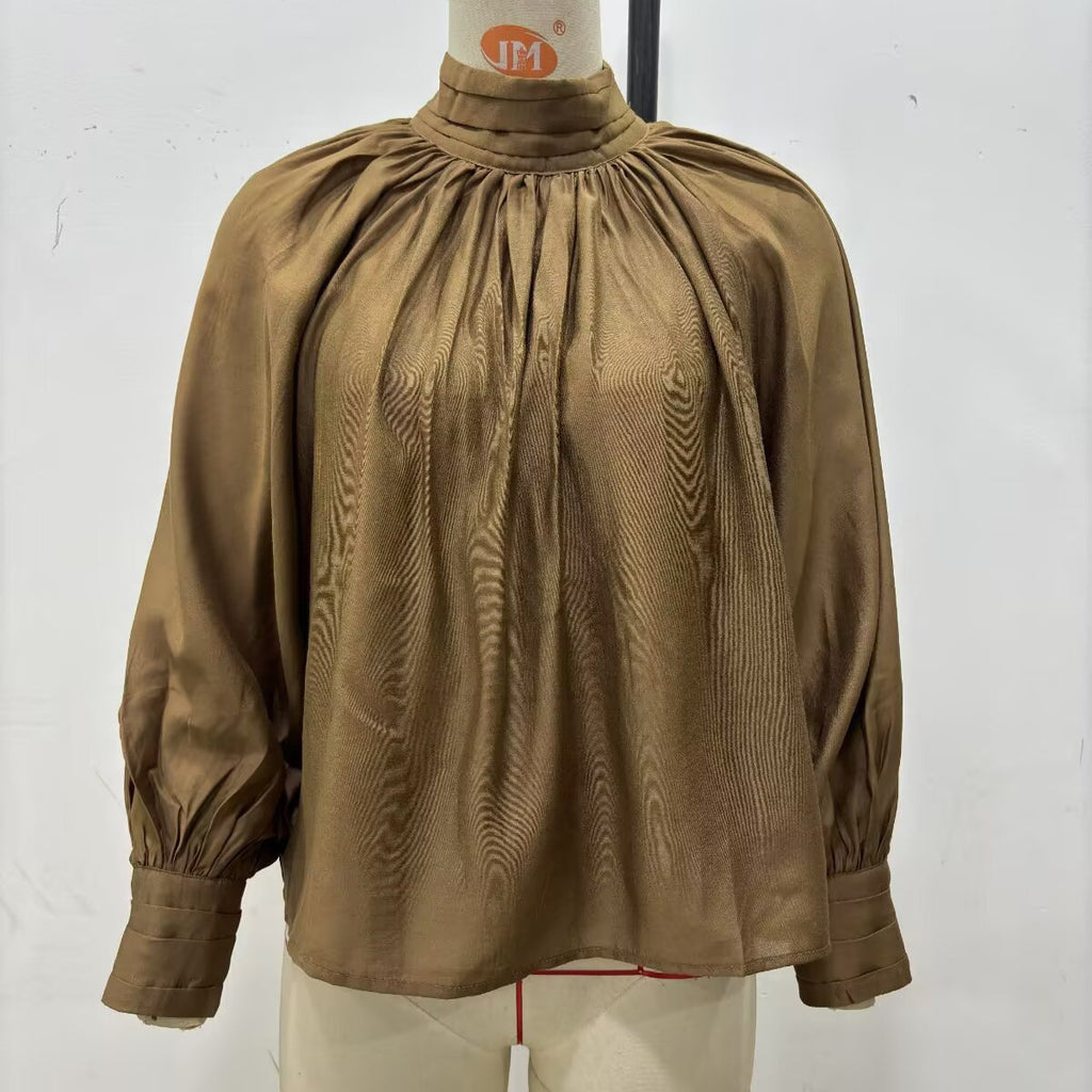 Women's Trendy Classic Style Fashion Leisure Commute High-grade Drape Pleated Clothing