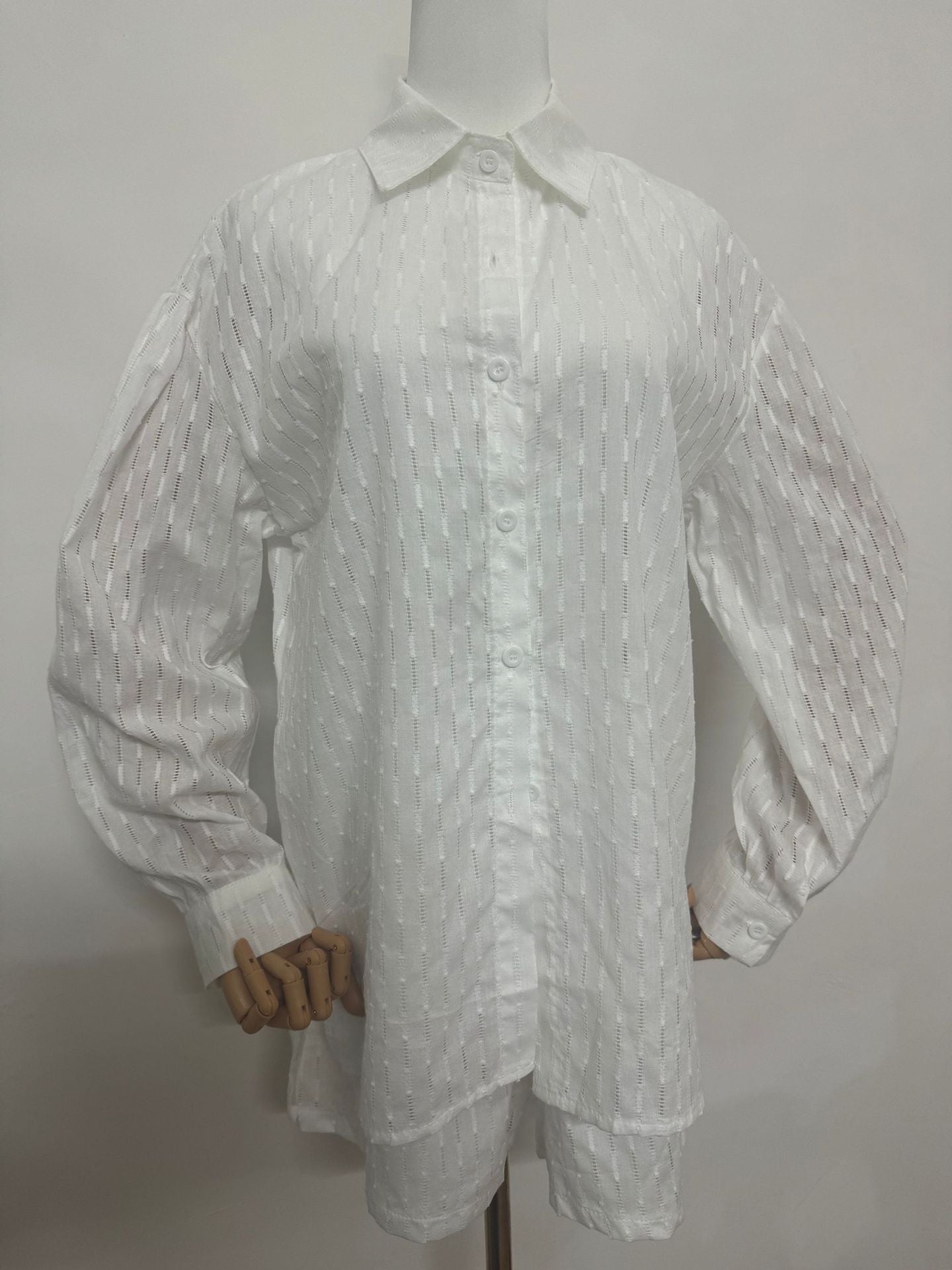 Women's Shirt Jacquard Puff Sleeve Elegant Commuter Design Blouse