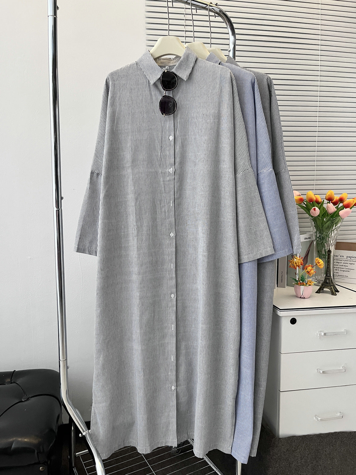 Lapel Collar Striped Temperament Commute Long Sleeve Cardigans