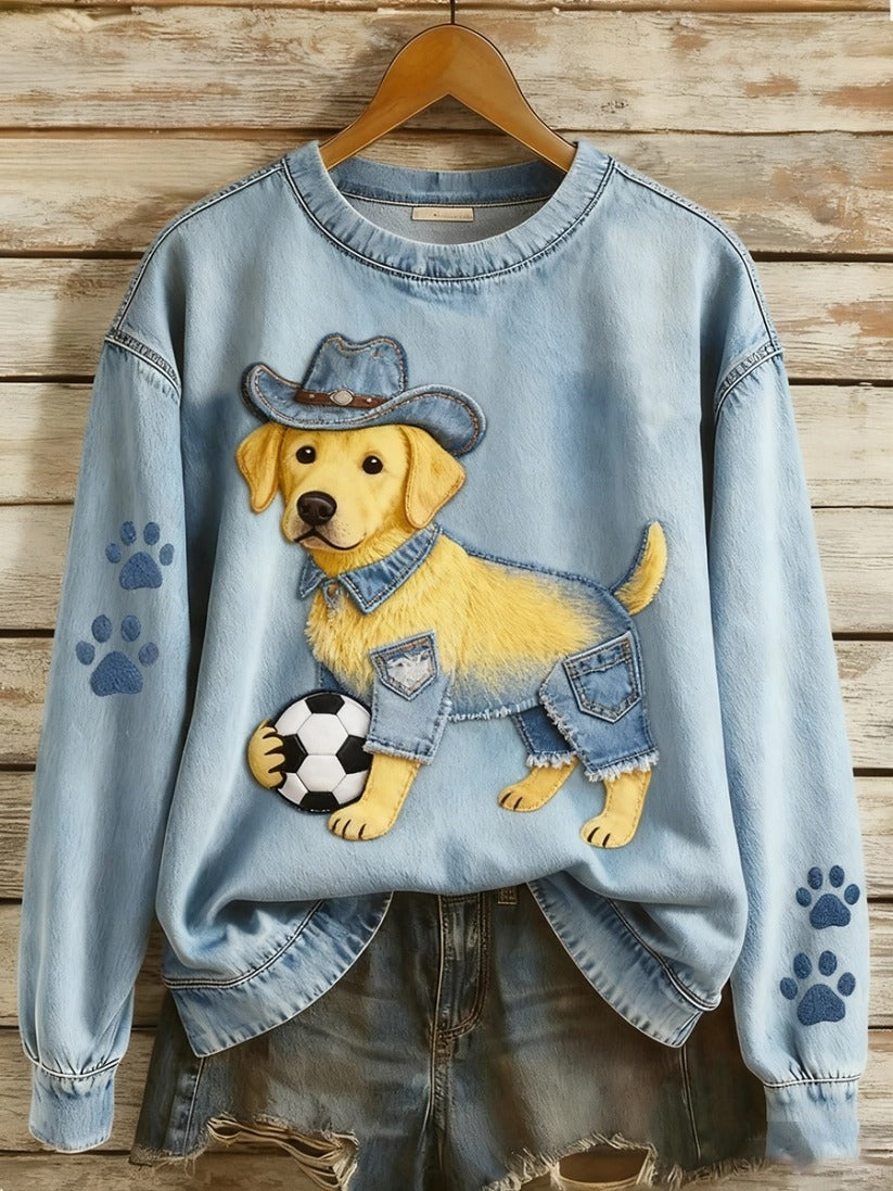 Digital Printing Cartoon Round Neck Long Sleeve Women's T-shirt