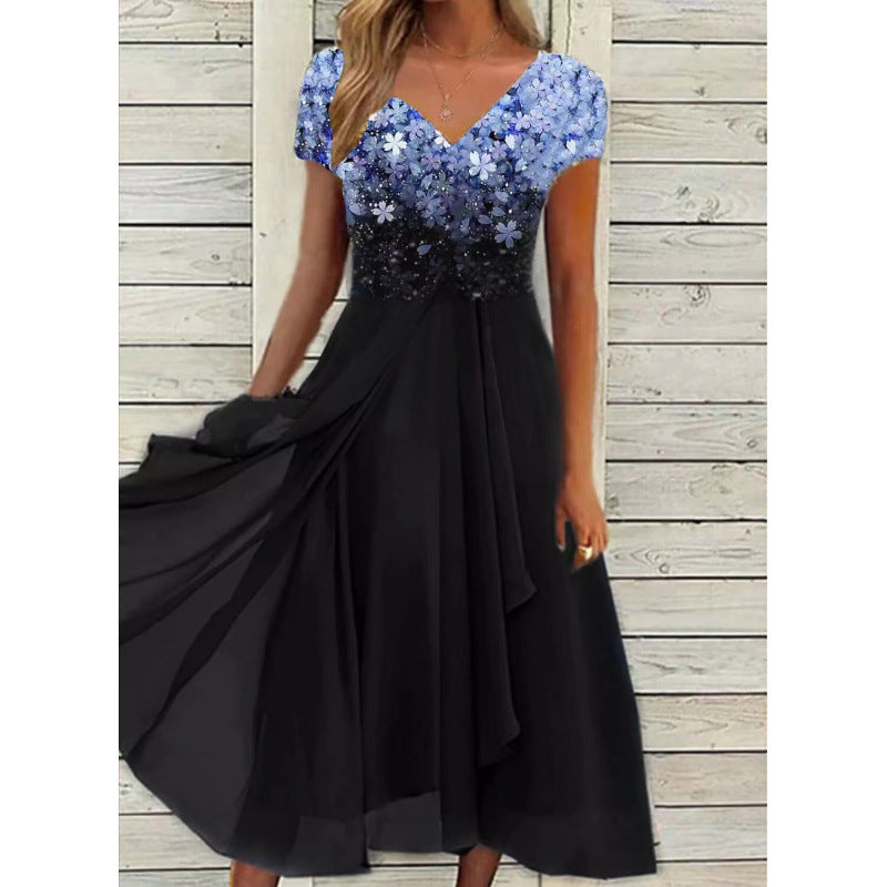 Women's Summer Urban Casual Fashion Chiffon Stitching Dress