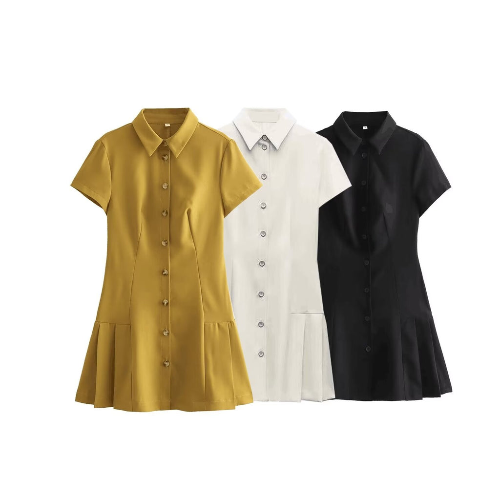 Women's Summer Fashion Casual Shirt Style Lapel Dress
