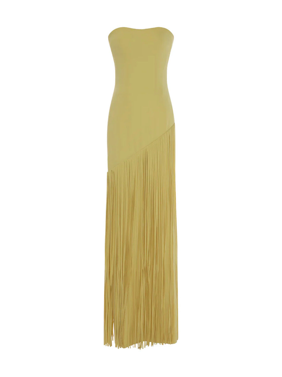 Women's Fashion Solid Color Shawl Design Sense Tassel Dress