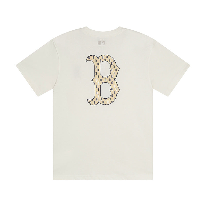 Women's & Men's Quality Summer Sleeve Embroidered Crew Neck Loose Leisure Women's T-shirt