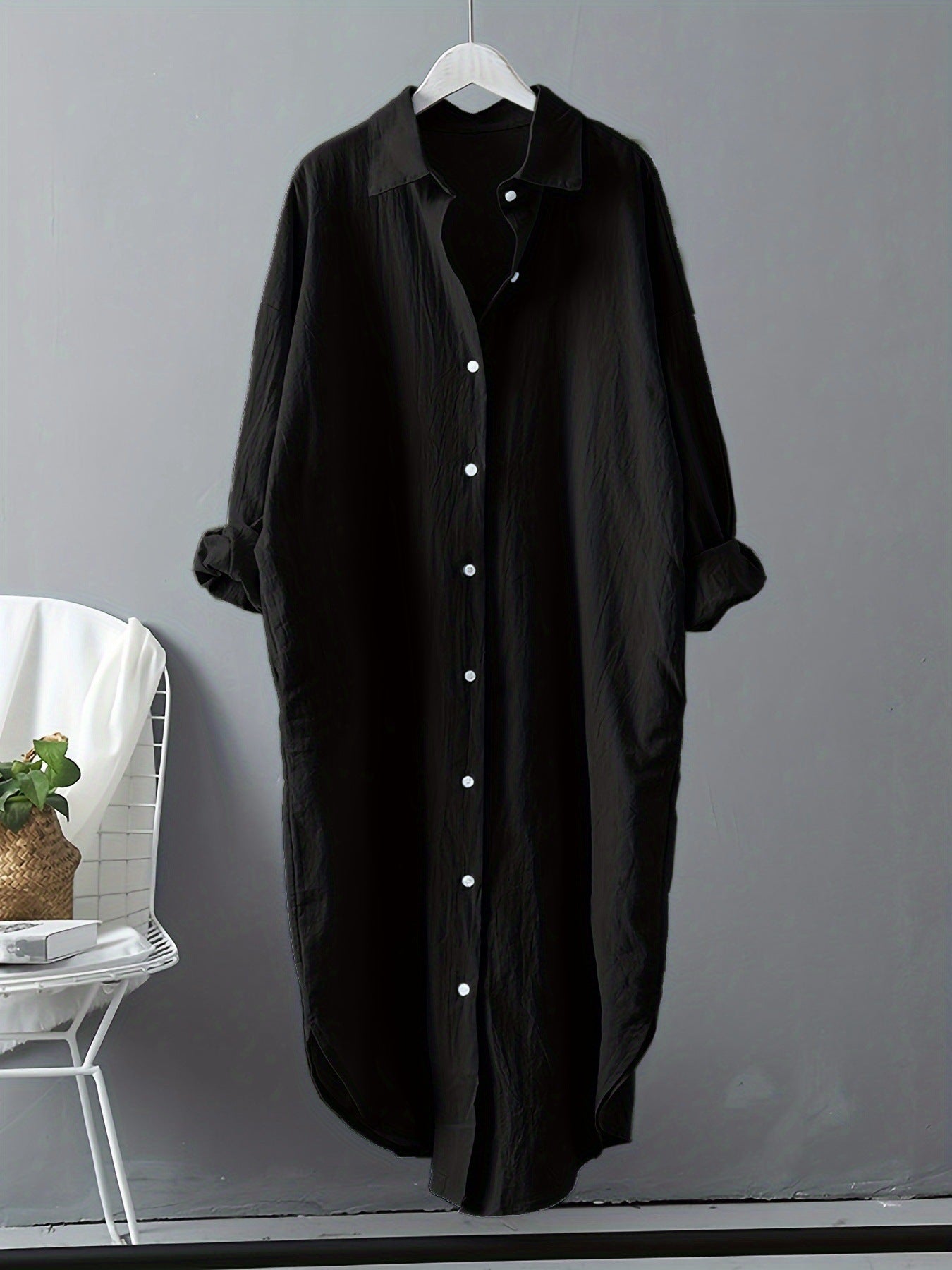 Women's Solid Color Fashion Shirt Cotton Linen Loose Pockets Blouse