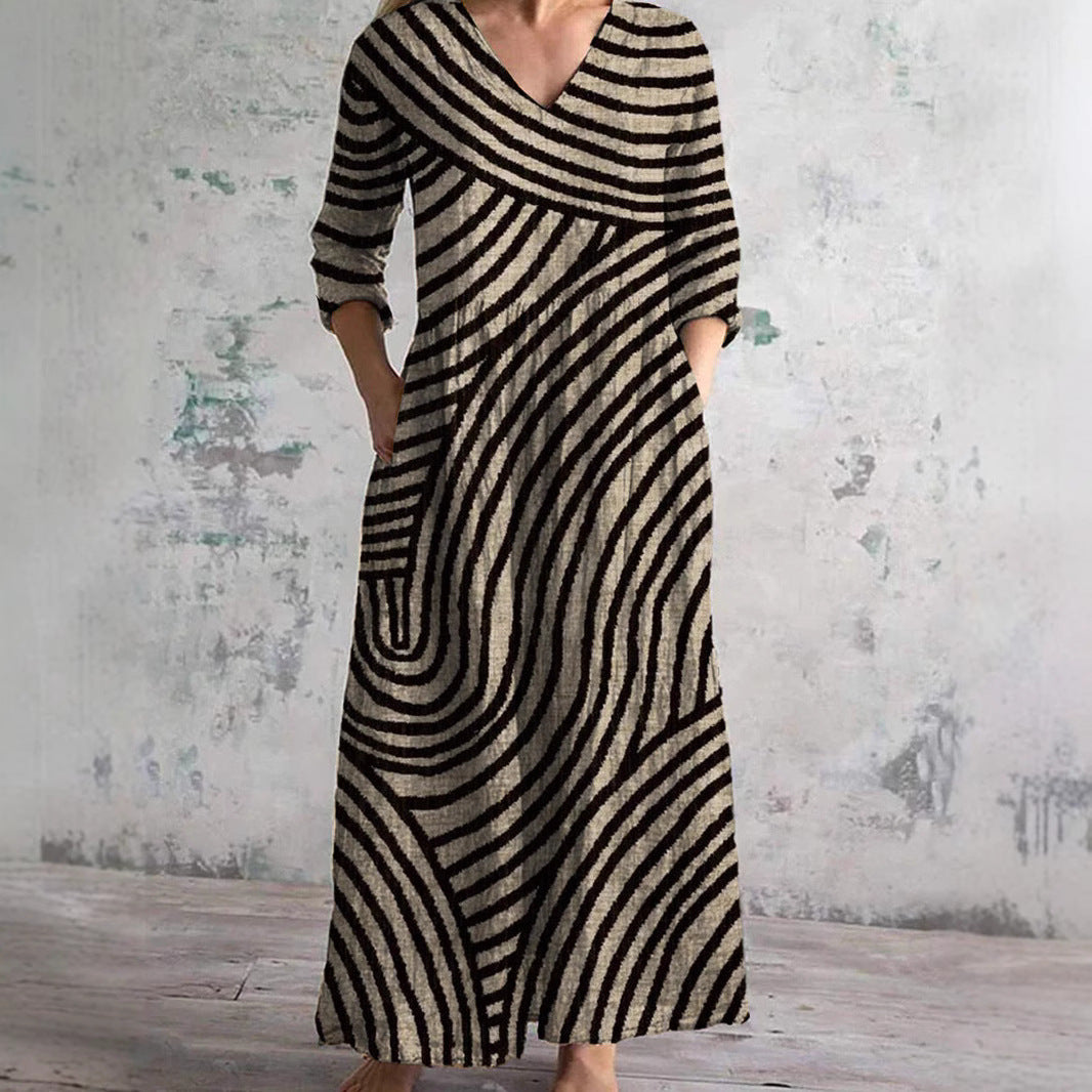 Women's Printed Summer City Casual Loose Dress