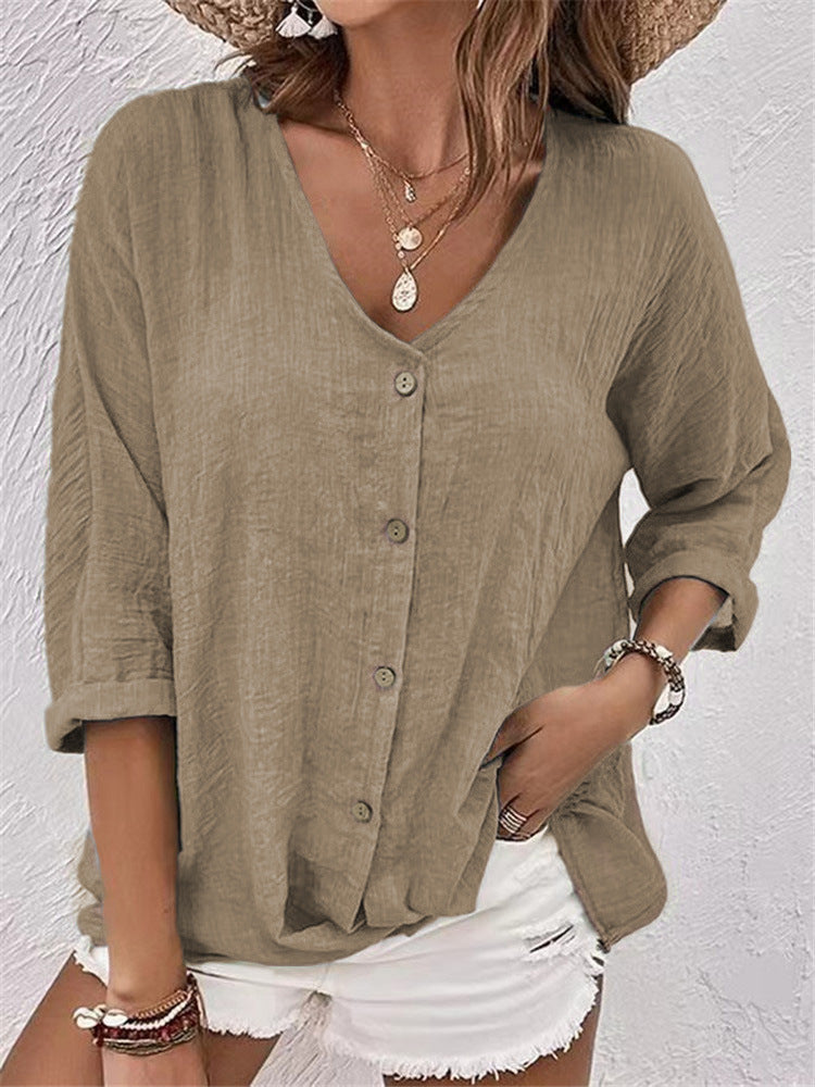Women's Pullover Long Sleeve Loose Shirt Casual Tops