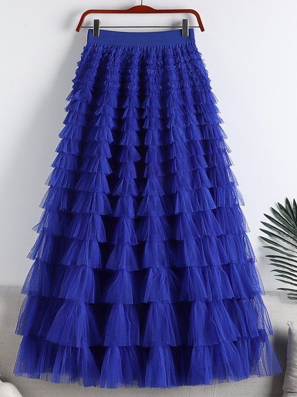 Women's Net Falbala Temperament Summer Dress Figure Flattering Skirts