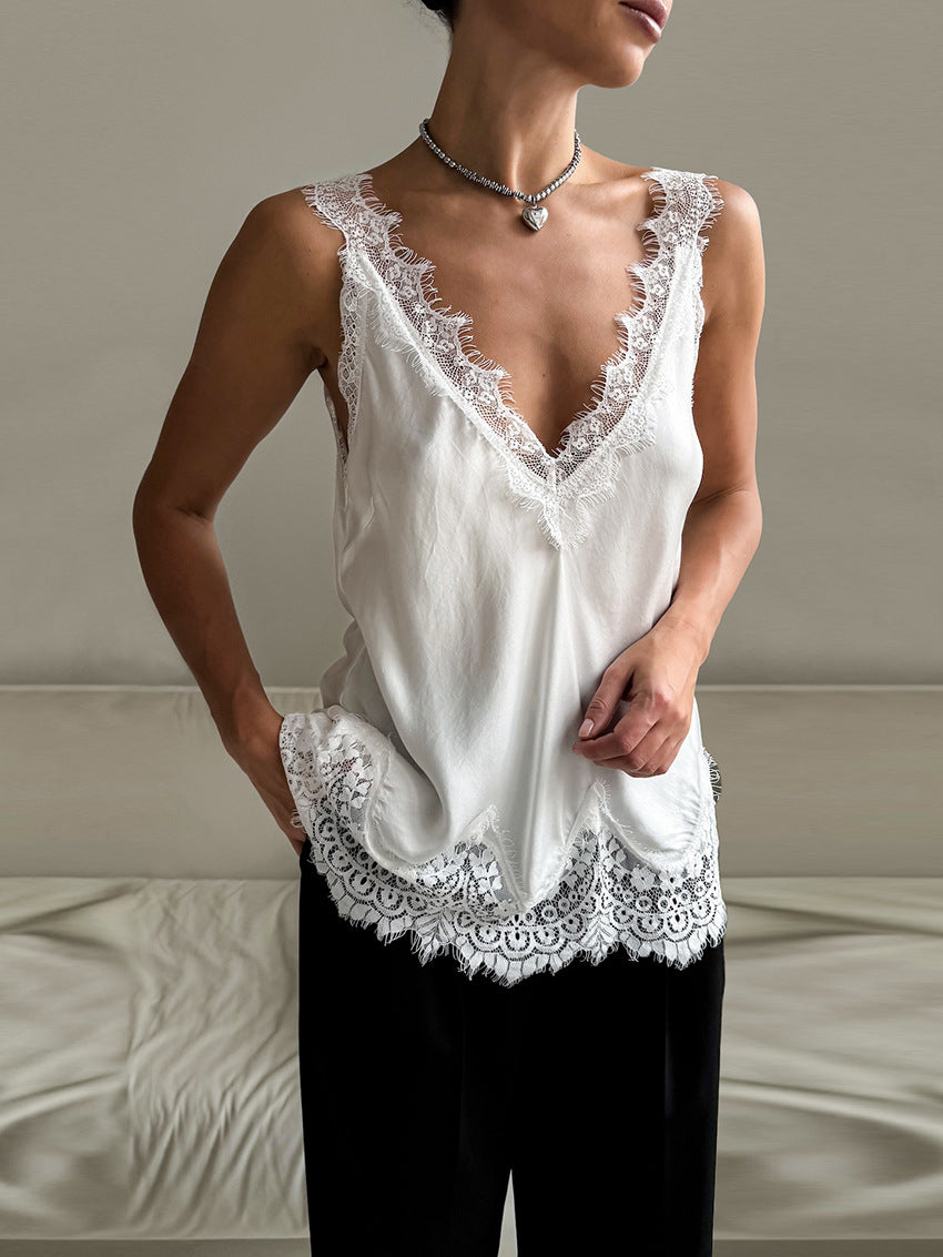 Women's Lace Sleeveless Fashion Sexy Temperament For Tops