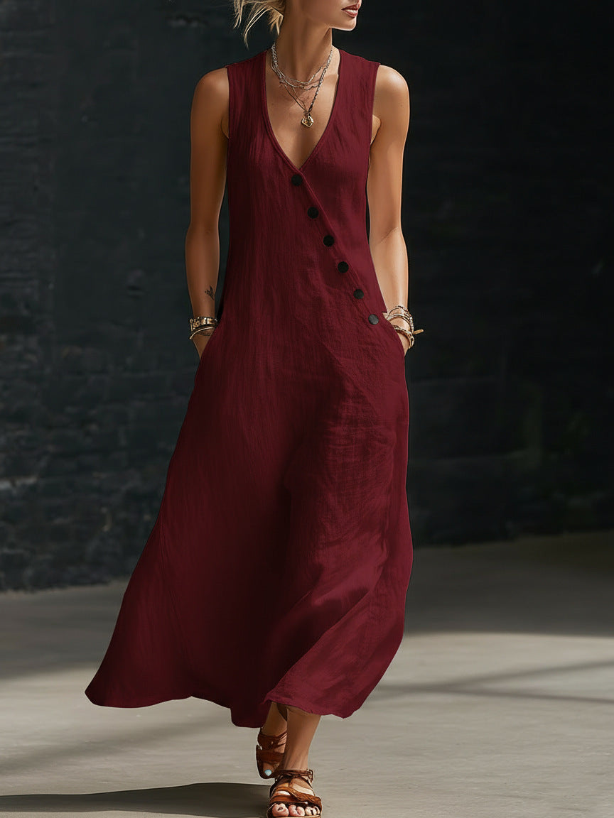 Elegant Women's Summer Holiday Casual Sleeveless Dress