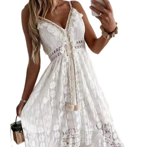 Summer Sling Large Swing Solid Color Dress