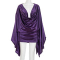 Women's Solid Color Elegant Artificial Silk Swing Collar Dress